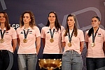 The President of Serbia, Aleksandar Vucic, received in the Presidency the women's basketball national team of Serbia, which won a gold medal at the European Championship.Predsednik Srbije Aleksandar Vucic primio je  u Predsednistvu zensku kosarkask