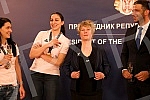 The President of Serbia, Aleksandar Vucic, received in the Presidency the women's basketball national team of Serbia, which won a gold medal at the European Championship.Predsednik Srbije Aleksandar Vucic primio je  u Predsednistvu zensku kosarkask