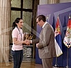 The President of Serbia, Aleksandar Vucic, received in the Presidency the women's basketball national team of Serbia, which won a gold medal at the European Championship.Predsednik Srbije Aleksandar Vucic primio je  u Predsednistvu zensku kosarkask