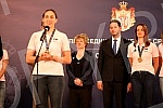 The President of Serbia, Aleksandar Vucic, received in the Presidency the women's basketball national team of Serbia, which won a gold medal at the European Championship.Predsednik Srbije Aleksandar Vucic primio je  u Predsednistvu zensku kosarkask