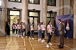The President of Serbia, Aleksandar Vucic, received in the Presidency the women's basketball national team of Serbia, which won a gold medal at the European Championship.Predsednik Srbije Aleksandar Vucic primio je  u Predsednistvu zensku kosarkask