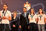 The President of Serbia, Aleksandar Vucic, received in the Presidency the women's basketball national team of Serbia, which won a gold medal at the European Championship.Predsednik Srbije Aleksandar Vucic primio je  u Predsednistvu zensku kosarkask