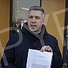 The president of the Serbian movement Dveri, Bosko Obradovic, held a press conference in front of the Second Basic Public Prosecutor's Office, on the occasion of filing criminal charges for theft in a referendum.Predsednik Srpskog pokreta Dveri Bos