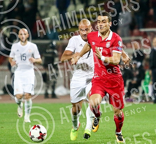 FIFA World Cup Qualification match between Serbia and Georgia played at Rajko Mitic stadium. Utakmica kvalifikacija za svetsko prvenstvo izmedju Srbije i Gruzije odigrane na stadionu Rajko Mitic. 