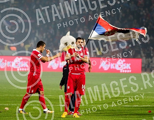 FIFA World Cup Qualification match between Serbia and Georgia played at Rajko Mitic stadium. Utakmica kvalifikacija za svetsko prvenstvo izmedju Srbije i Gruzije odigrane na stadionu Rajko Mitic. 