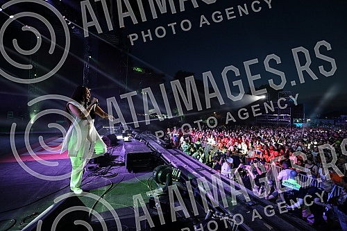Performance of the singer Senidah on the first day of the EXIT festival 2021 on the Main stage.Nastup pevacice Senidah prvog dana EXIT festivala 2021. na Main stageu. 