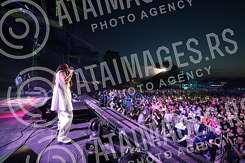 Performance of the singer Senidah on the first day of the EXIT festival 2021 on the Main stage.Nastup pevacice Senidah prvog dana EXIT festivala 2021. na Main stageu. 