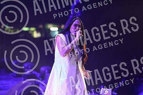 Performance of the singer Senidah on the first day of the EXIT festival 2021 on the Main stage.Nastup pevacice Senidah prvog dana EXIT festivala 2021. na Main stageu. 
