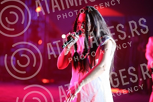 Performance of the singer Senidah on the first day of the EXIT festival 2021 on the Main stage.Nastup pevacice Senidah prvog dana EXIT festivala 2021. na Main stageu. 