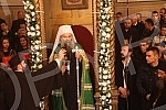 His Holiness Serbian Patriarch Porfirije arrived at the Church of the Nativity of the Most Holy Mother of God in Sarajevo, where he was welcomed by His Eminence Metropolitan Hrizostom of Dabro-Bosnia with the clergy of the Serbian Orthodox Church. Pa