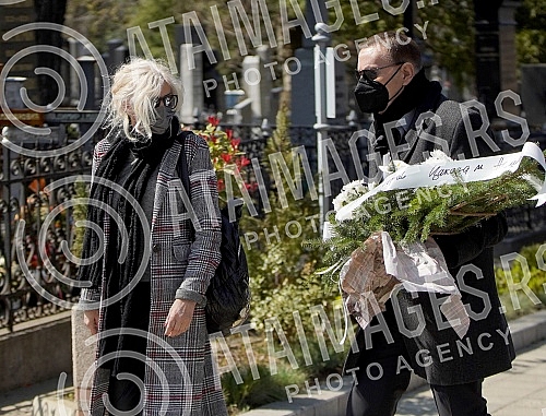 Funeral of singer Predrag Zivkovic Tozovac in the Alley of Merited Citizens at the New Cemetery.Sahrana pevaca Predraga Zivkovica Tozovca u Aleji zasluznih gradjana na Novom groblju.