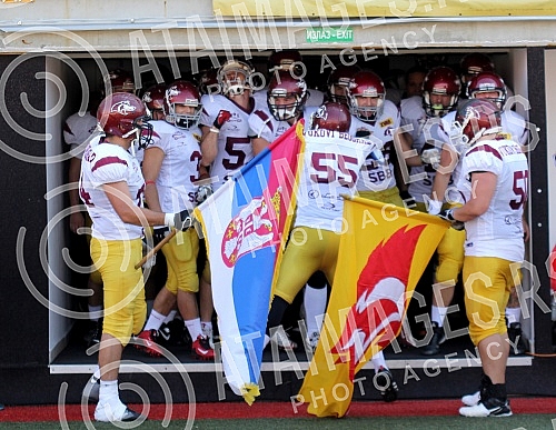 Final four Belgrade Europe Champions League odrzan na stadionu Vozdovcz (TC Stadion) u Beograd. Prva polufinalna utakmica izmedju SBB Vukovi (Belgrade/Serbia) i London Blitz (Great Britain).