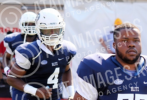 Final four Belgrade Europe Champions League odrzan na stadionu Vozdovcz (TC Stadion) u Beograd. Prva polufinalna utakmica izmedju SBB Vukovi (Belgrade/Serbia) i London Blitz (Great Britain).