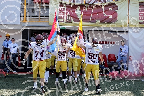 Final four Belgrade Europe Champions League odrzan na stadionu Vozdovcz (TC Stadion) u Beograd. Prva polufinalna utakmica izmedju SBB Vukovi (Belgrade/Serbia) i London Blitz (Great Britain).