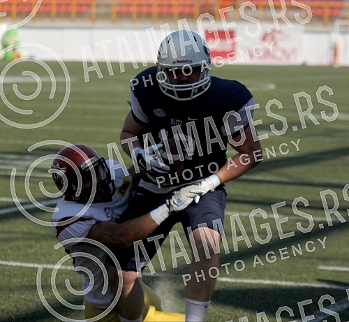 Final four Belgrade Europe Champions League odrzan na stadionu Vozdovcz (TC Stadion) u Beograd. Prva polufinalna utakmica izmedju SBB Vukovi (Belgrade/Serbia) i London Blitz (Great Britain).