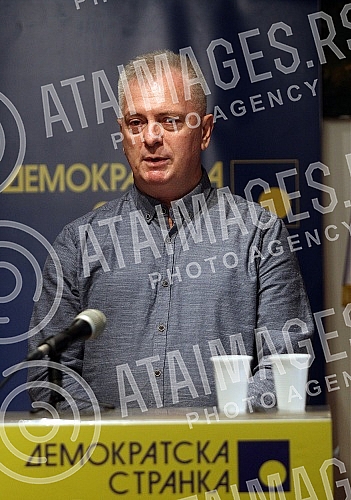 The President of the Democratic Party Zoran Lutovac held a press conference at the premises of the Democratic Party with the topic 
