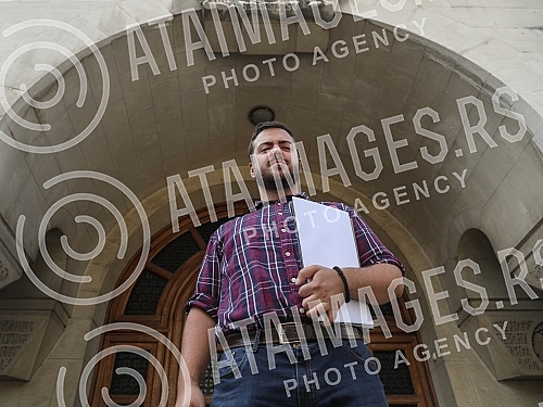 Marko Zarkov, a student of the Serbian Orthodox Church Academy of Arts and Conservation, who claims that he was abducted by the vicar bishop - Bishop Stefan Saric, held a press conference in front of the Patriarchate of the Serbian Orthodox Church.