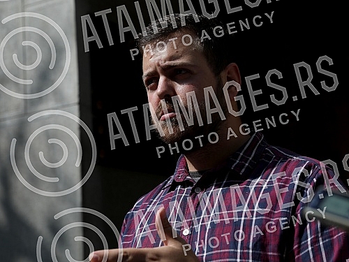 Marko Zarkov, a student of the Serbian Orthodox Church Academy of Arts and Conservation, who claims that he was abducted by the vicar bishop - Bishop Stefan Saric, held a press conference in front of the Patriarchate of the Serbian Orthodox Church.