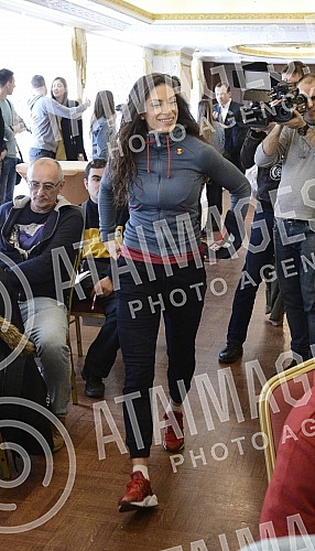 Press conference of Ivana Spanovic held in hotel Moskva.Pres konferencija Ivane Spanovic odrzana u hotelu Moskva. 