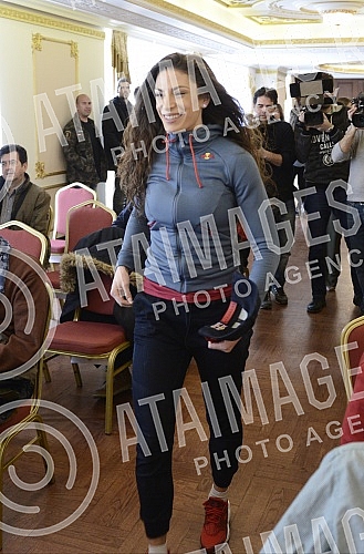 Press conference of Ivana Spanovic held in hotel Moskva.Pres konferencija Ivane Spanovic odrzana u hotelu Moskva. 