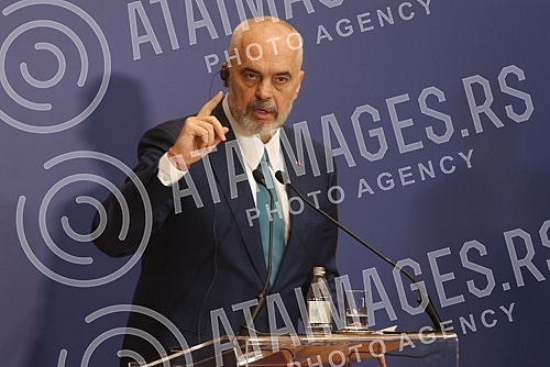 The President of the Republic of Serbia, Aleksandar Vucic, met at the Palace of Serbia with the Prime Minister of the Republic of Albania, Edi Rama, and the Deputy Prime Minister of Northern Macedonia in charge of European Affairs, Nikola Dimitrov, w