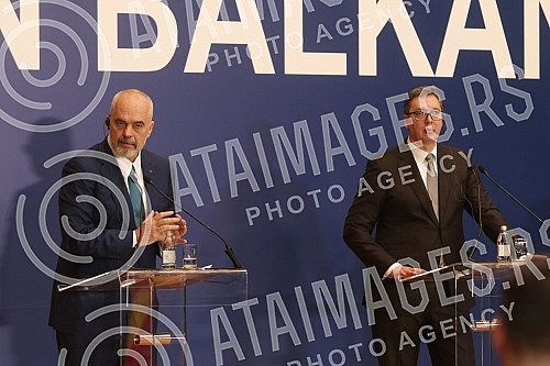The President of the Republic of Serbia, Aleksandar Vucic, met at the Palace of Serbia with the Prime Minister of the Republic of Albania, Edi Rama, and the Deputy Prime Minister of Northern Macedonia in charge of European Affairs, Nikola Dimitrov, w