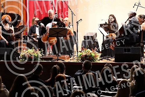 The concert of the chamber ensemble of 13 strings and Denis Shapovalov (cello and electric cello) as part of the 53rd edition of BEMUS was held in the great hall of Kolarac's endowment, and Shapovalov performed a program - 
