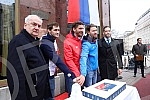 The 112th birthday of the Olympic Committee of Serbia was marked on the plateau in front of the Hotel Moskva.112. rodjendan Olimpijskog komiteta Srbije obelezen je na platou ispred hotela Moskva.