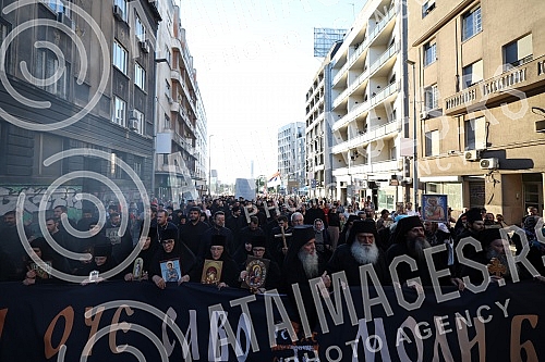 Litany for the salvation of Serbia, during which citizens who oppose the holding of the Europride event walked from the building of the Patriarchate of the Serbian Orthodox Church to the Church of St. Sava.Litije za spas Srbije u okviru koje su gra