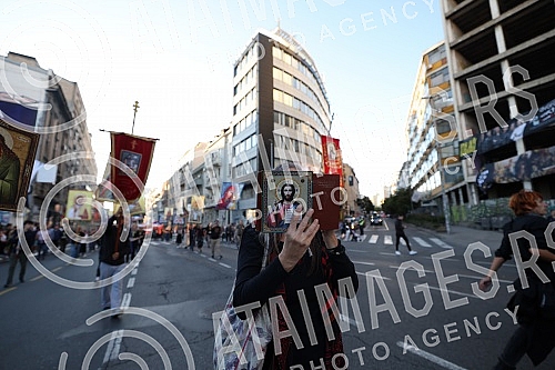 Litany for the salvation of Serbia, during which citizens who oppose the holding of the Europride event walked from the building of the Patriarchate of the Serbian Orthodox Church to the Church of St. Sava.Litije za spas Srbije u okviru koje su gra