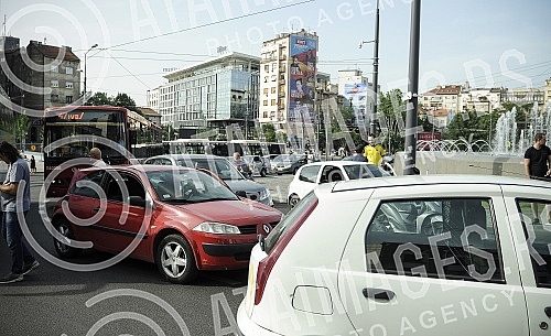 Protest drivers in Belgrade due to high fuel prices.Protest vozaca u Beogradu zbog visoke cene goriva 