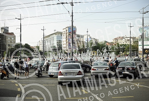 Protest drivers in Belgrade due to high fuel prices.Protest vozaca u Beogradu zbog visoke cene goriva 