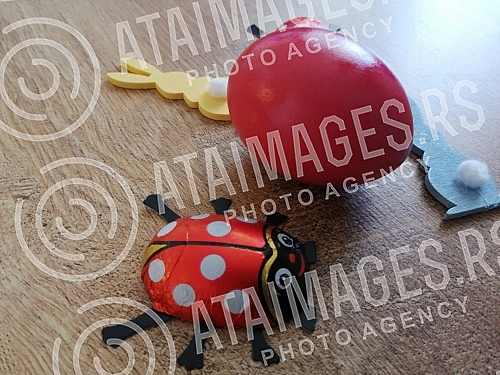 The red color is a symbol of joy and resurrection, and the first red egg is kept until the next Easter as a 