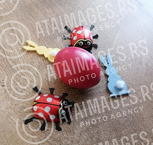 The red color is a symbol of joy and resurrection, and the first red egg is kept until the next Easter as a 