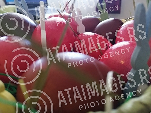 The red color is a symbol of joy and resurrection, and the first red egg is kept until the next Easter as a 