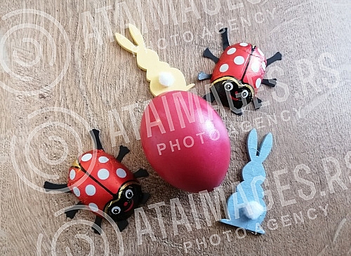 The red color is a symbol of joy and resurrection, and the first red egg is kept until the next Easter as a 