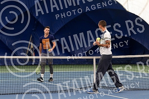 The beginning of the preparations of the Serbian Davis Cup team on the fields of TC Novak.Pocetak priprema srpskog Dejvis kup tima na terenima TC Novak.