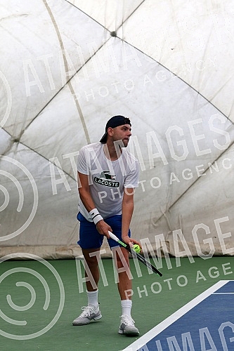 The beginning of the preparations of the Serbian Davis Cup team on the fields of TC Novak.Pocetak priprema srpskog Dejvis kup tima na terenima TC Novak.