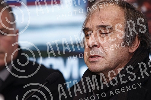 Press conference in the press hall of the Kombank hall of the 