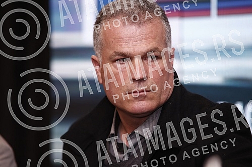 Press conference in the press hall of the Kombank hall of the 