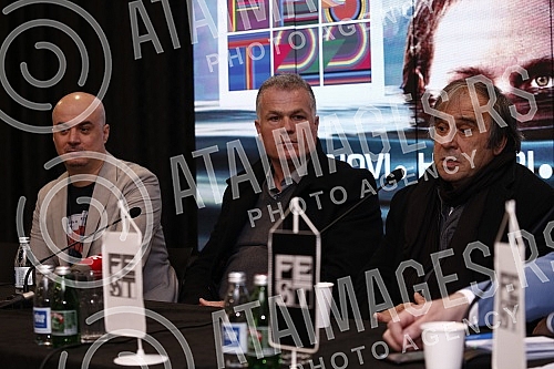 Press conference in the press hall of the Kombank hall of the 