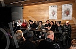 A press conference held in the Yugoslav Drama Theater on the occasion of the premiere of the play The Glass Gate.Odrzana konferencija za novinare u Jugoslovenskom dramskom pozoristu povodom premijere predstave Vrat od stakla.