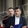 Milos Pavlovic, head of the People's Party's committee group, who will appeal to the Belgrade High Court to annul illegal decisions on the election of mayors, deputy mayors and members of the City Council, held a press conference in front of the Belg