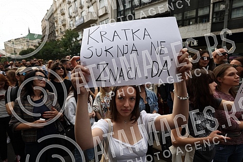 In front of the building where the editorial office of the daily Informer is located, a second protest was held in the organization of Women's Solidarity due to the publication of an interview with serial rapist Igor Milosevic.Ispred zgrade u kojoj