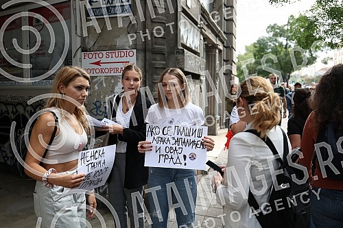 In front of the building where the editorial office of the daily Informer is located, a second protest was held in the organization of Women's Solidarity due to the publication of an interview with serial rapist Igor Milosevic.Ispred zgrade u kojoj