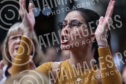 In front of the building where the editorial office of the daily Informer is located, a second protest was held in the organization of Women's Solidarity due to the publication of an interview with serial rapist Igor Milosevic.Ispred zgrade u kojoj