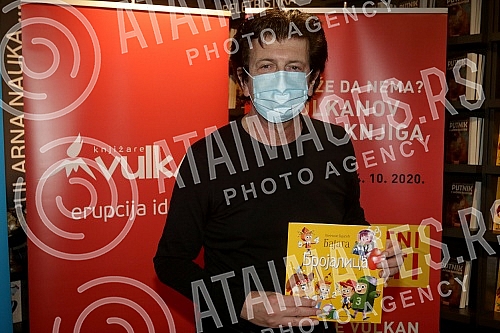 At the Vulkan bookstore in the Usce Shopping Center, Momcilo Bajagic Bajaga signed his book 
