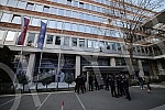 In front of the RTS building, where members of the organization Worthy of Serbia were earlier today, expressing alleged dissatisfaction with the work of RTS, forcibly entered the building of that media house in Takovska Street, there are police, but 