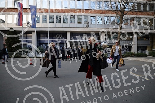 In front of the RTS building, where members of the organization Worthy of Serbia were earlier today, expressing alleged dissatisfaction with the work of RTS, forcibly entered the building of that media house in Takovska Street, there are police, but 