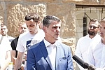 In front of the Supreme Court of Cassation, the press conference of the Democratic Party of Serbia regarding the decision of the Court of Appeal in the case in which the vice-president of that party, Uros Jankovic, was convicted of embezzlement with 